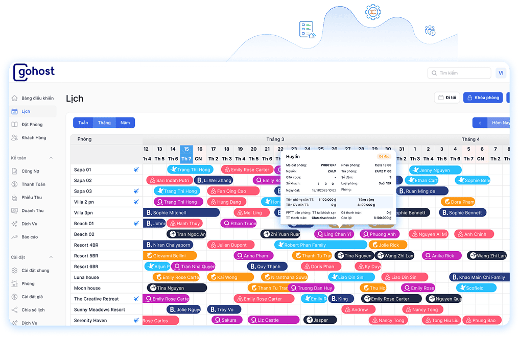 GoHost Quản lý Homestay Khách sạn