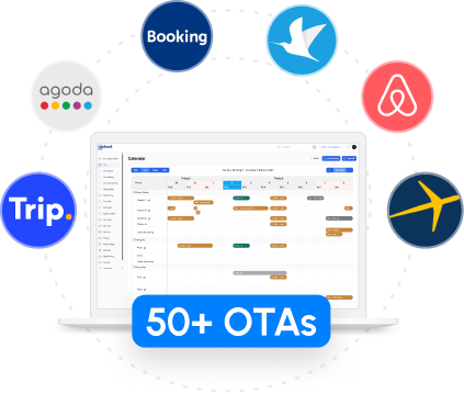 Giao diện Channel Manager GoHost — lưới giá và tồn phòng đồng bộ trên Booking.com, Agoda, Airbnb